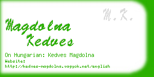 magdolna kedves business card